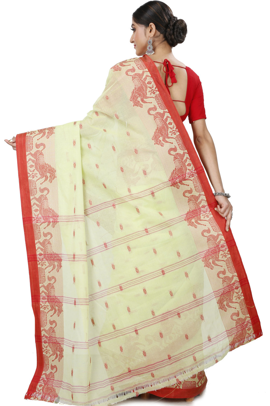 Light Green Pure Cotton Indrani Tant Saree (1018)